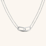 Pave Paperclip Necklace