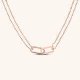 Pave Paperclip Necklace