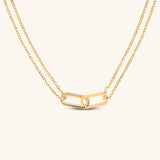 Pave Paperclip Necklace