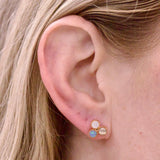 Milo 3 Stud Earrings with a Textured Outline Blank Slate